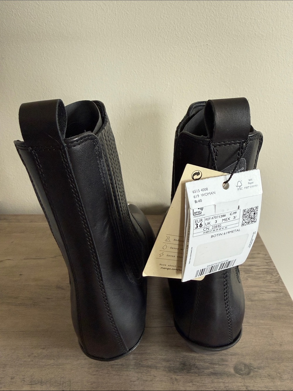 Mango MNG Metallic Pointed Toe Leather Ankle Boots NWT - Picture 6 of 6